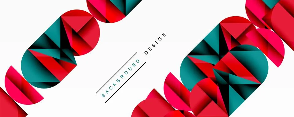 Minimal geometric abstract background. Circle square and triangle design Stock Illustration