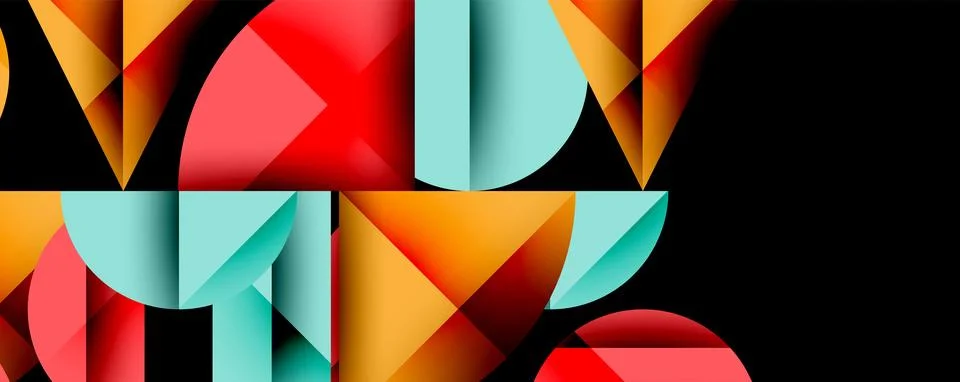 Minimal geometric abstract background. Circle square and triangle design Illustrazione stock