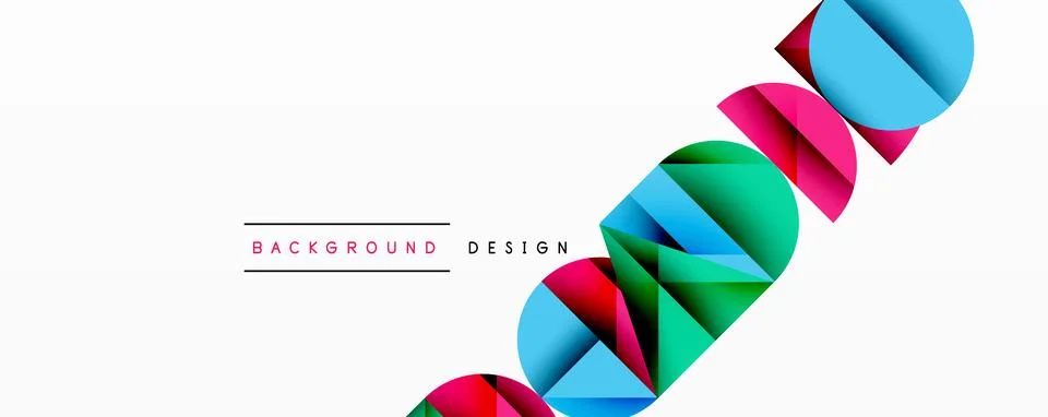Minimal geometric abstract background. Circle square and triangle design Illustrazione stock