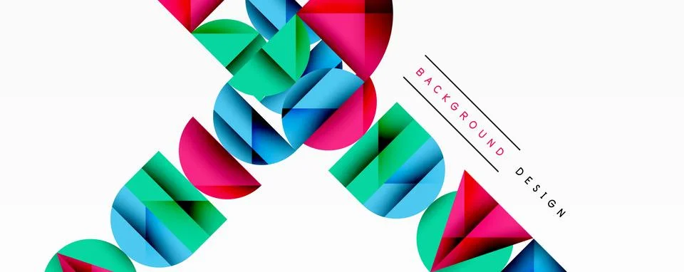 Minimal geometric abstract background. Circle square and triangle design Illustrazione stock