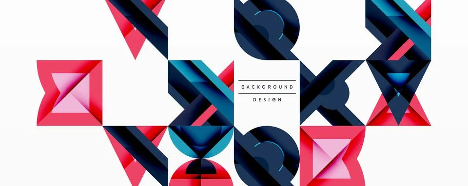 Minimal geometric abstract background. Circle square and triangle design イラスト素材