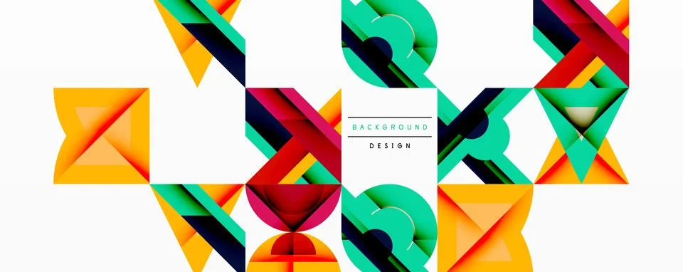 Minimal geometric abstract background. Circle square and triangle design Stock Illustration