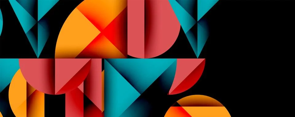 Minimal geometric abstract background. Circle square and triangle design Stock Illustration