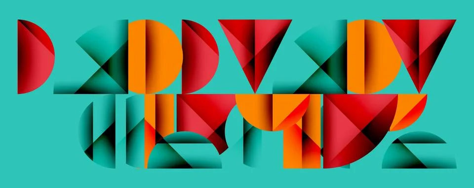 Minimal geometric abstract background. Circle square and triangle design Stock Illustration