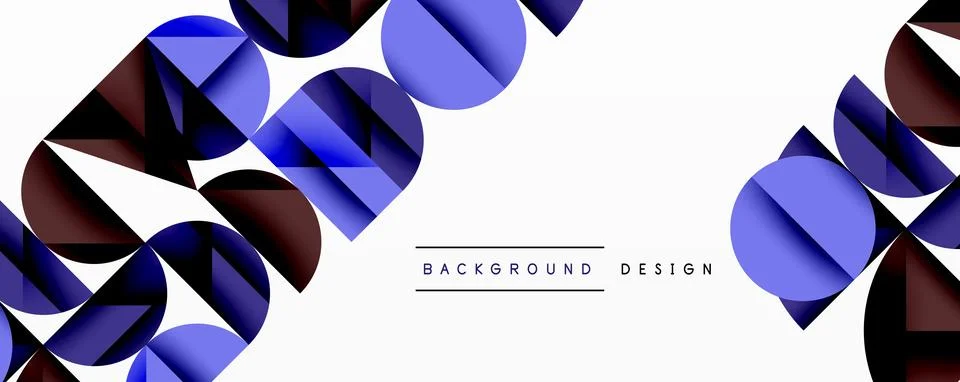 Minimal geometric abstract background. Circle square and triangle design Stock Illustration