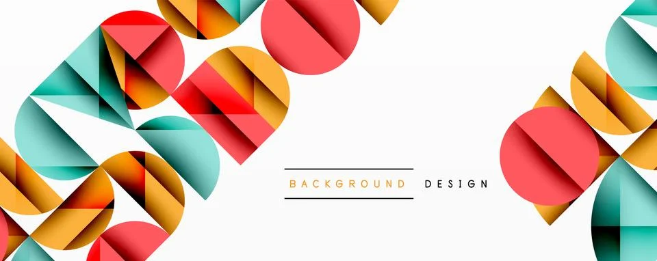 Minimal geometric abstract background. Circle square and triangle design Stock Illustration