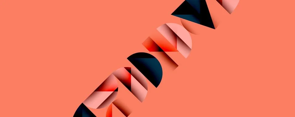 Minimal geometric abstract background. Circle square and triangle design Stock Illustration