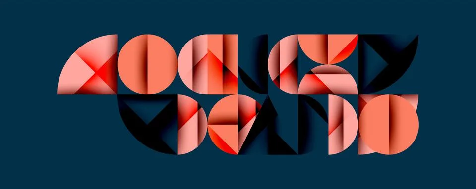 Minimal geometric abstract background. Circle square and triangle design Stock Illustration