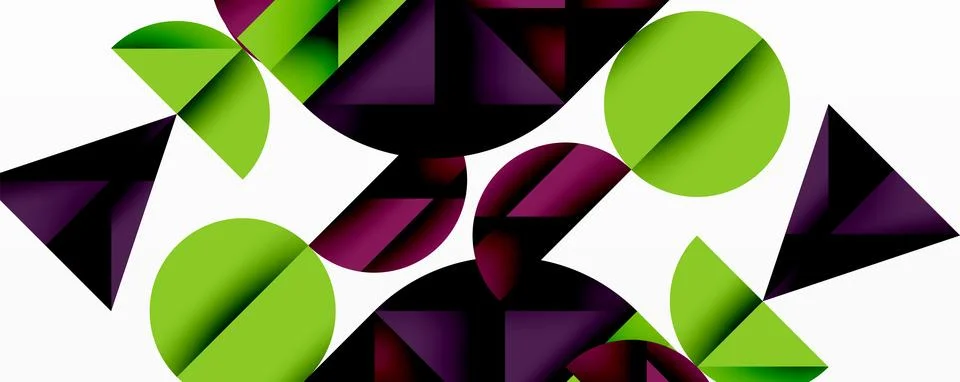 Minimal geometric abstract background. Circle square and triangle design Stock Illustration