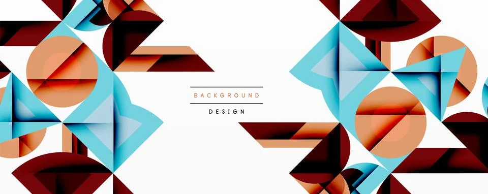 Minimal geometric abstract background. Circle square and triangle design Stock Illustration