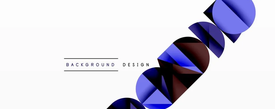 Minimal geometric abstract background. Circle square and triangle design Illustrazione stock