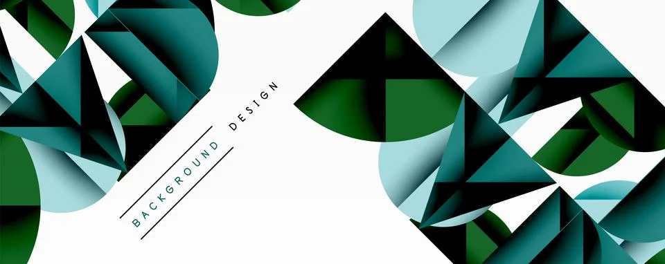 Minimal geometric abstract background. Circle square and triangle design Stock Illustration