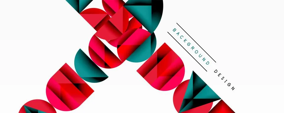 Minimal geometric abstract background. Circle square and triangle design Stock Illustration
