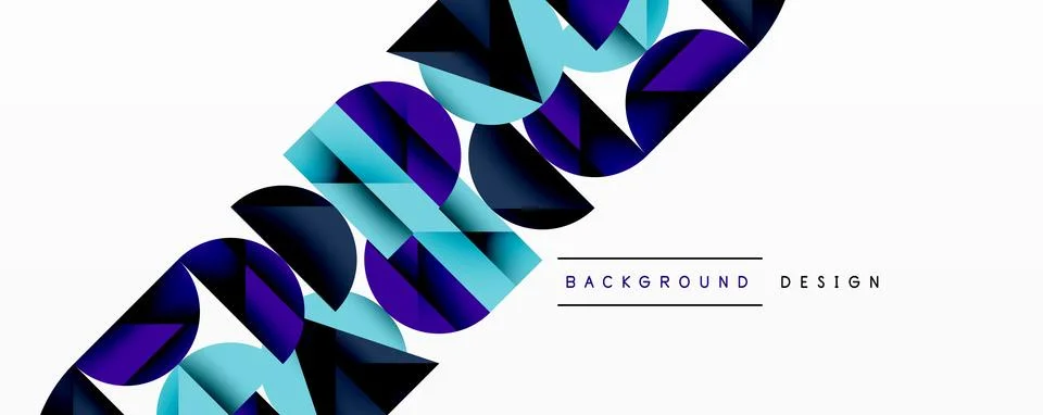 Minimal geometric abstract background. Circle square and triangle design 스톡 일러스트
