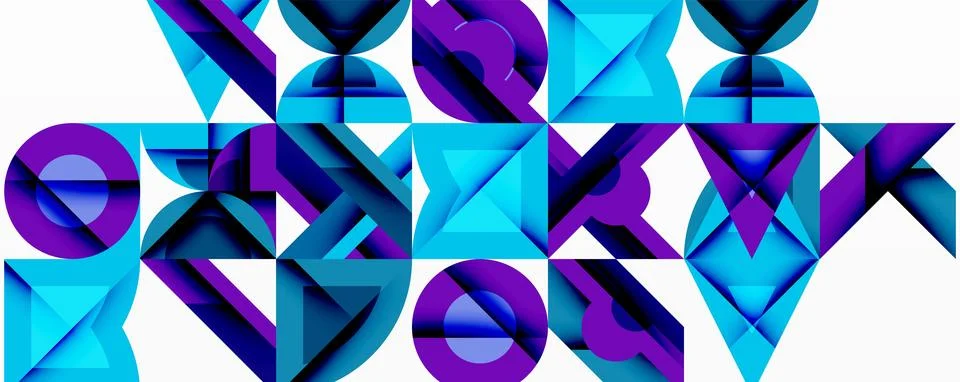 Minimal geometric abstract background. Circle square and triangle design Stock Illustration