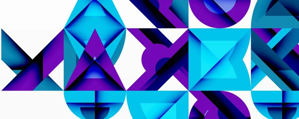 Minimal geometric abstract background. Circle square and triangle design Stock Illustration