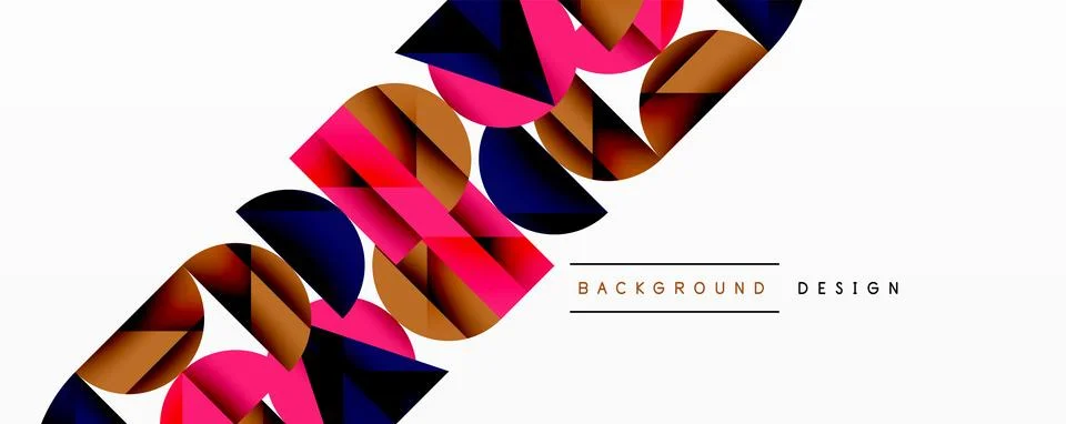 Minimal geometric abstract background. Circle square and triangle design Illustrazione stock