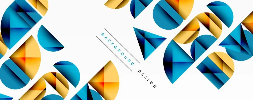Minimal geometric abstract background. Circle square and triangle design Stock Illustration