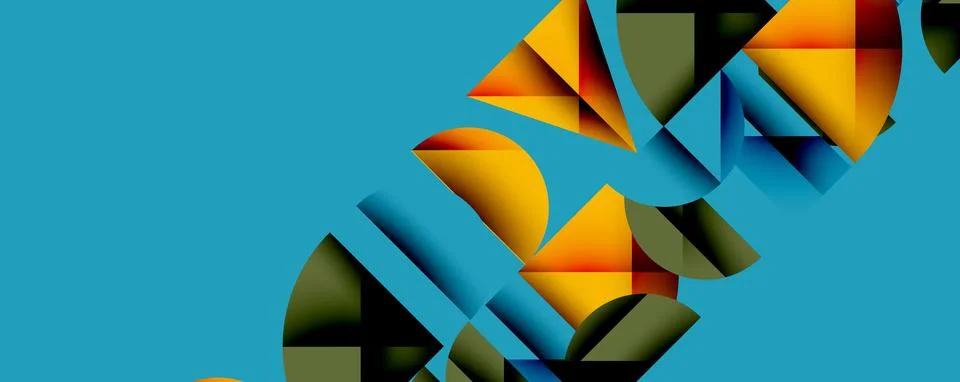 Minimal geometric abstract background. Circle square and triangle design Stock Illustration