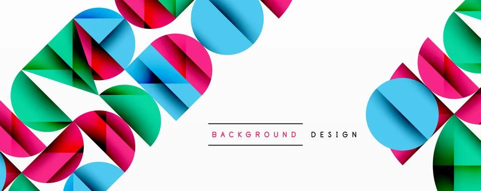 Minimal geometric abstract background. Circle square and triangle design 스톡 일러스트