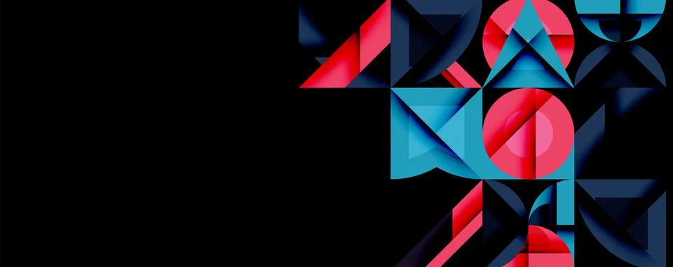 Minimal geometric abstract background. Circle square and triangle design Stock Illustration