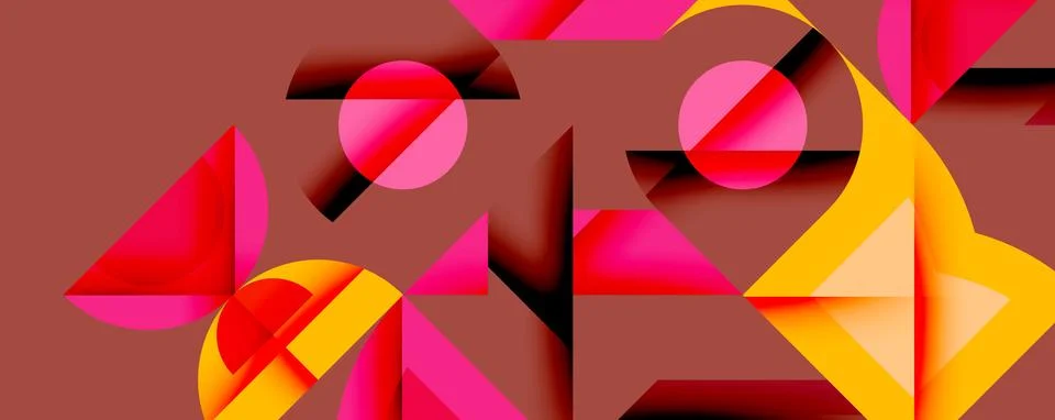Minimal geometric abstract background. Circle square and triangle design Stock Illustration