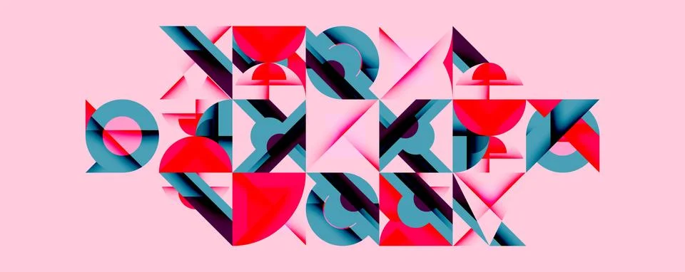Minimal geometric abstract background. Circle square and triangle design Stock Illustration
