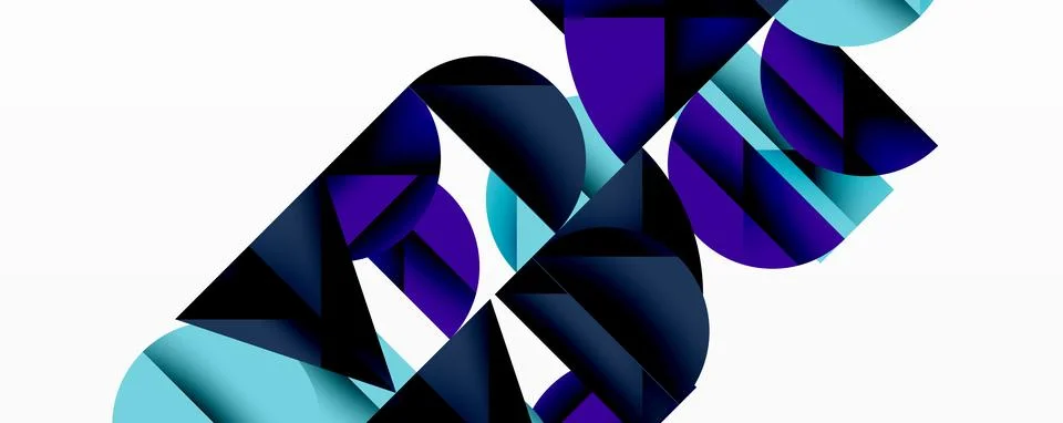 Minimal geometric abstract background. Circle square and triangle design Stock Illustration