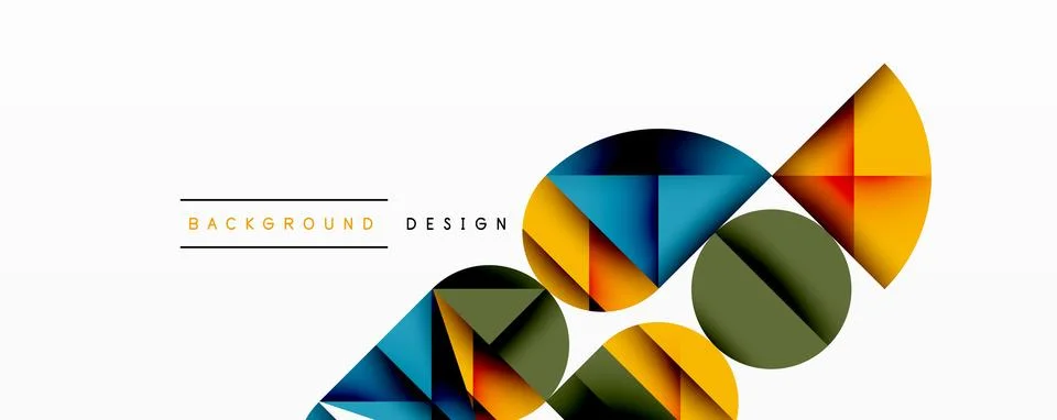 Minimal geometric abstract background. Circle square and triangle design Stock Illustration