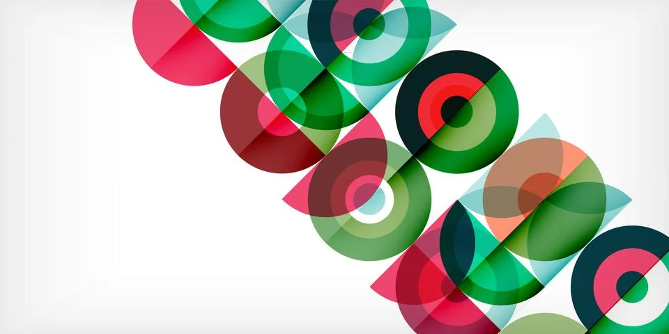 Minimal geometric abstract background. Circle square and triangle design. Trendy Stock Illustration