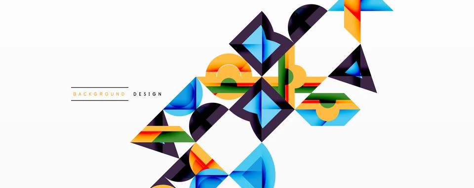 Minimal geometric abstract background. Circle square and triangle design Stock Illustration