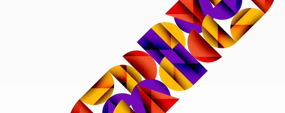 Minimal geometric abstract background. Circle square and triangle design Illustrazione stock