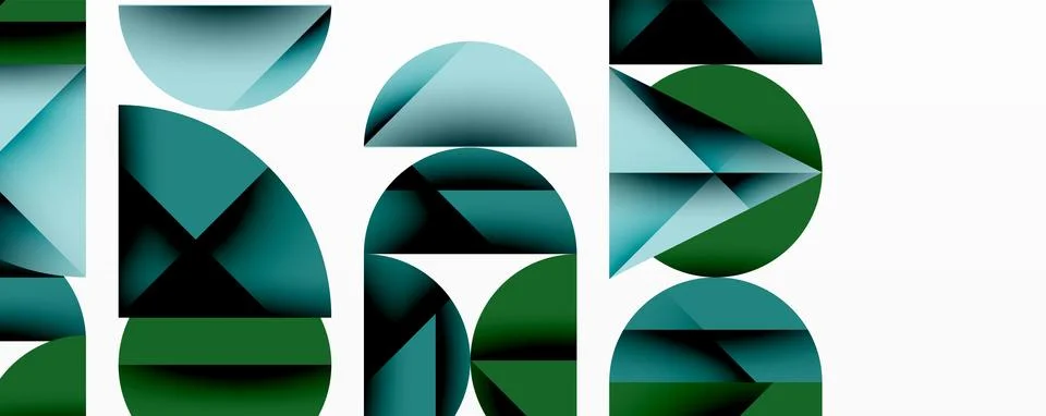 Minimal geometric abstract background. Circle square and triangle design Stock Illustration