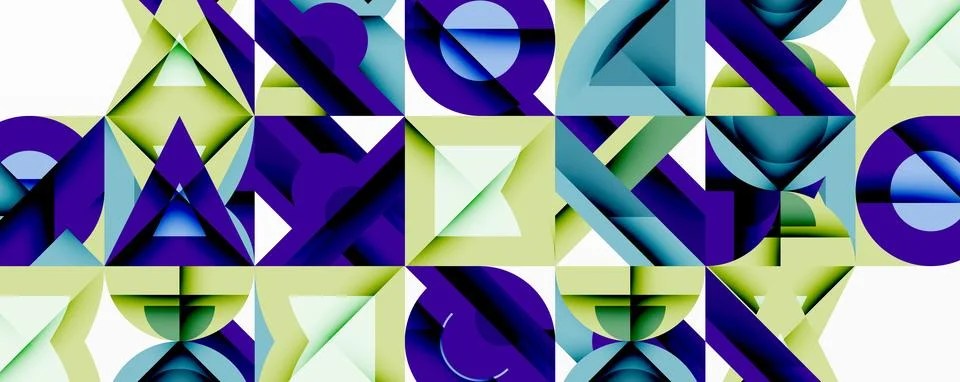 Minimal geometric abstract background. Circle square and triangle design Stock Illustration