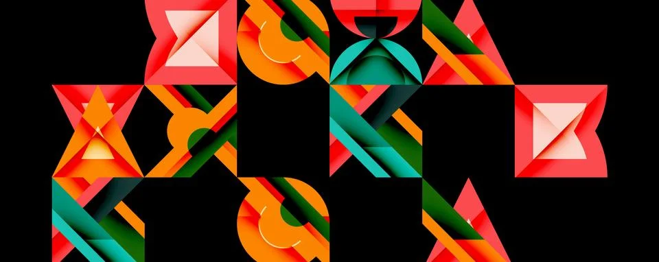 Minimal geometric abstract background. Circle square and triangle design Stock Illustration