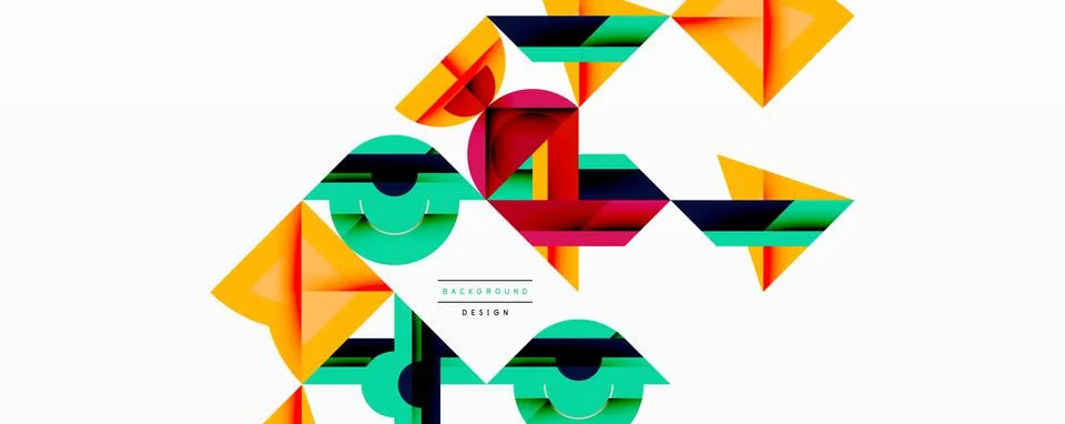 Minimal geometric abstract background. Circle square and triangle design 스톡 일러스트