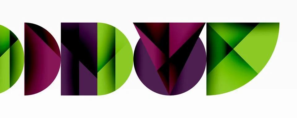Minimal geometric abstract background. Circle square and triangle design Stock Illustration