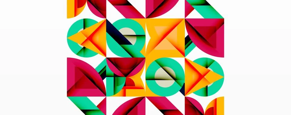 Minimal geometric abstract background. Circle square and triangle design イラスト素材