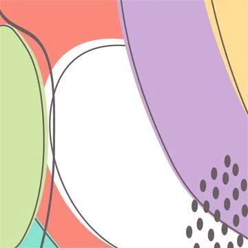 Minimal geometric abstract background. Creative doodle pattern in trendy pa.. Stock Illustration