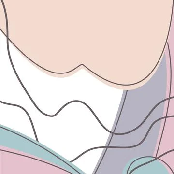 Minimal geometric abstract background. Creative doodle pattern in trendy pa.. Stock Illustration