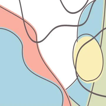 Minimal geometric abstract background. Creative doodle pattern in trendy pa.. Stock Illustration