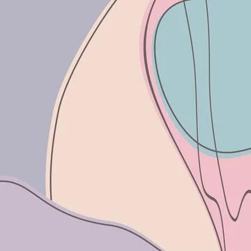 Minimal geometric abstract background. Creative doodle pattern in trendy pa.. Stock Illustration