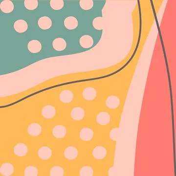 Minimal geometric abstract background. Creative doodle pattern in trendy pa.. 스톡 일러스트