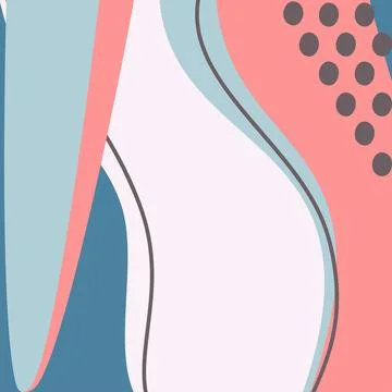 Minimal geometric abstract background. Creative doodle pattern in trendy pa.. Stock Illustration