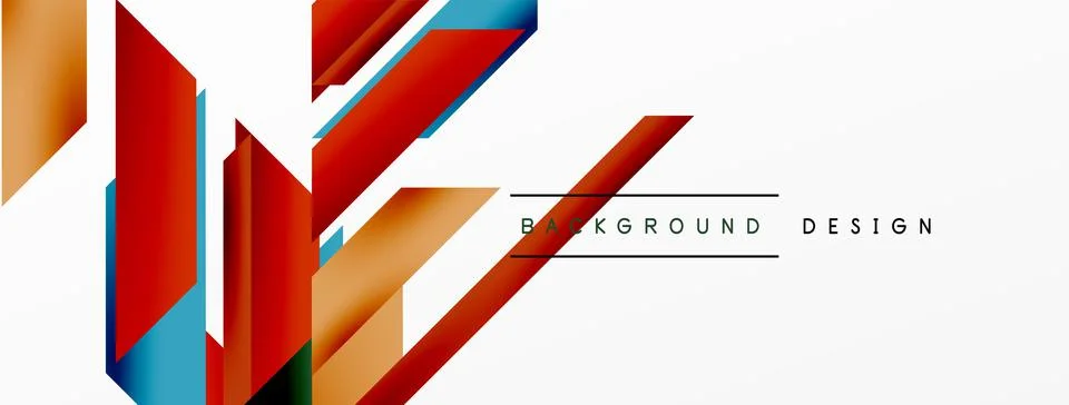 Minimal geometric abstract background. Dynamic 3d lines composition. Trendy イラスト素材