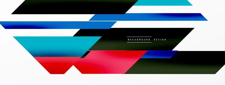 Minimal geometric abstract background. Dynamic 3d lines composition. Trendy 스톡 일러스트