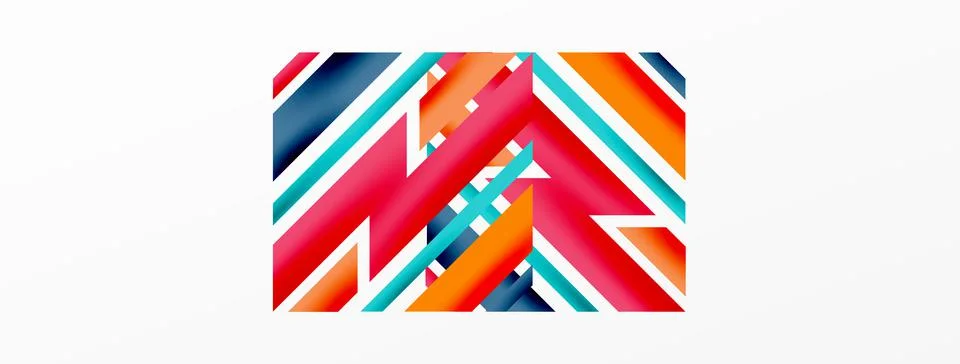 Minimal geometric abstract background. Dynamic 3d lines composition. Trendy イラスト素材
