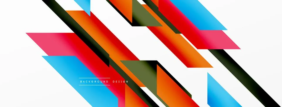 Minimal geometric abstract background. Dynamic 3d lines composition. Trendy Illustrazione stock