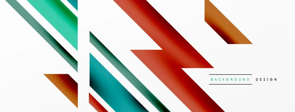 Minimal geometric abstract background. Dynamic 3d lines composition. Trendy Stock Illustration