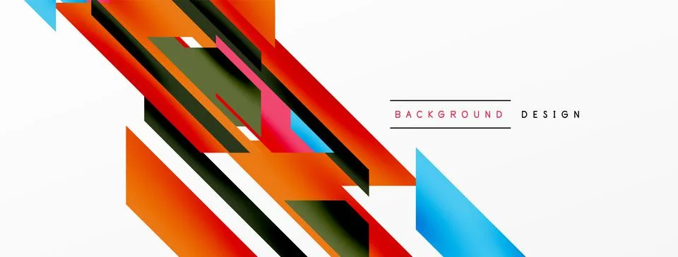 Minimal geometric abstract background. Dynamic 3d lines composition. Trendy イラスト素材